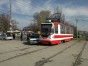 Забавное ДТП: Трамвай против автомобиля ГАИ(фото)